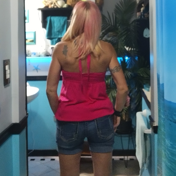 Decree bright pink studded halter top - Picture 5 of 14